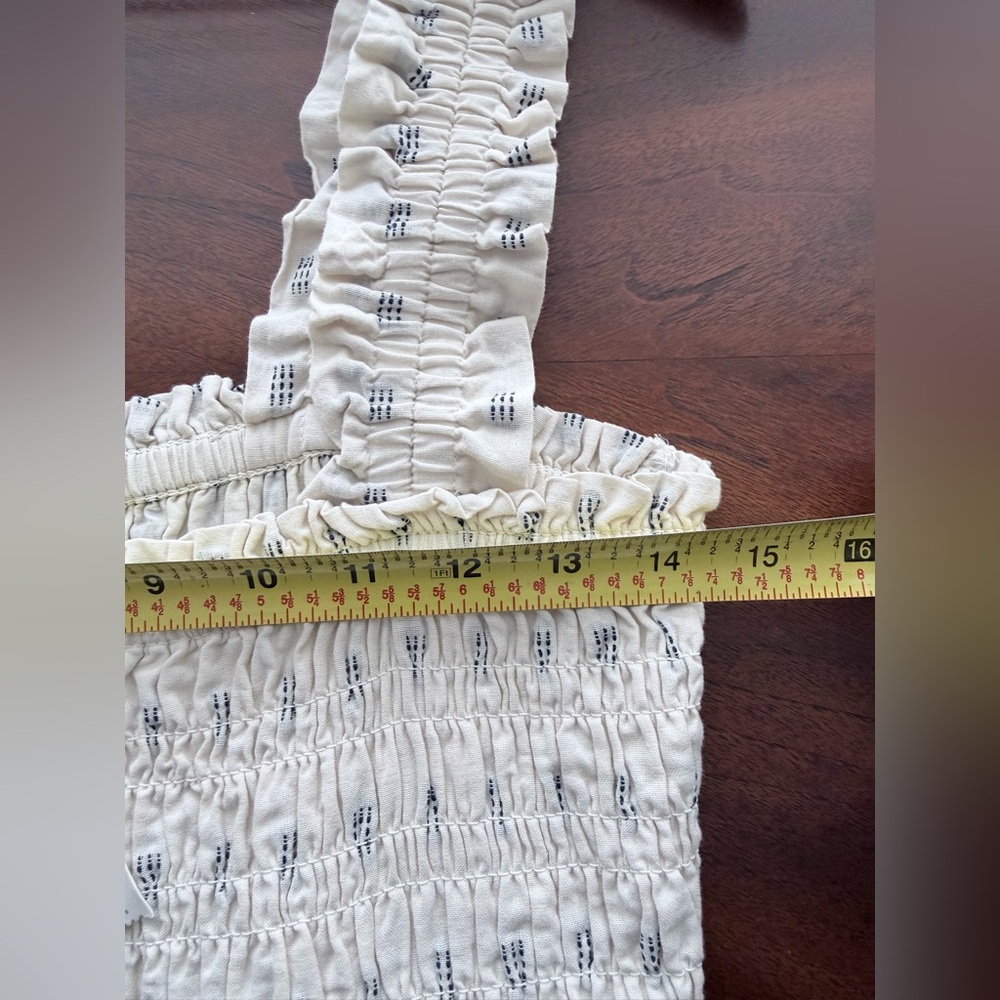 Madewell Lucie Smocked Tank Mini Dress Textural Clipdot cream wide strap M NWT - Picture 7 of 8